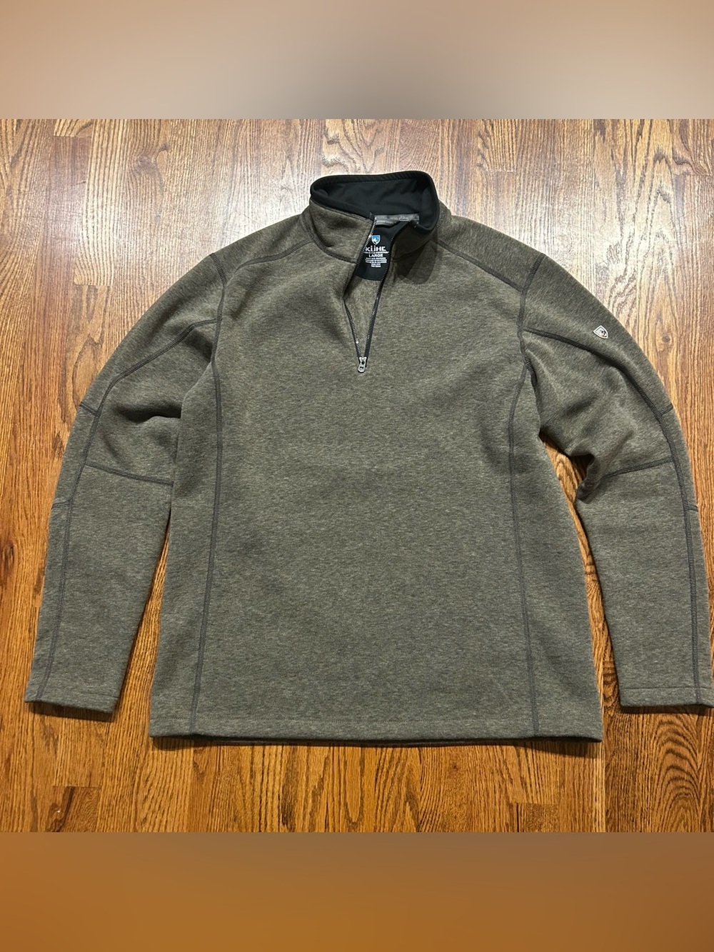 Kuhl Revel 1/4 Zip Sweater Mens Large Performance Fleece Brown Warm Lightweight